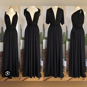 Two Birds Black Bridesmaid Dress